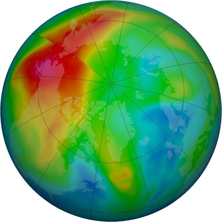 Arctic ozone map for 23 December 2006